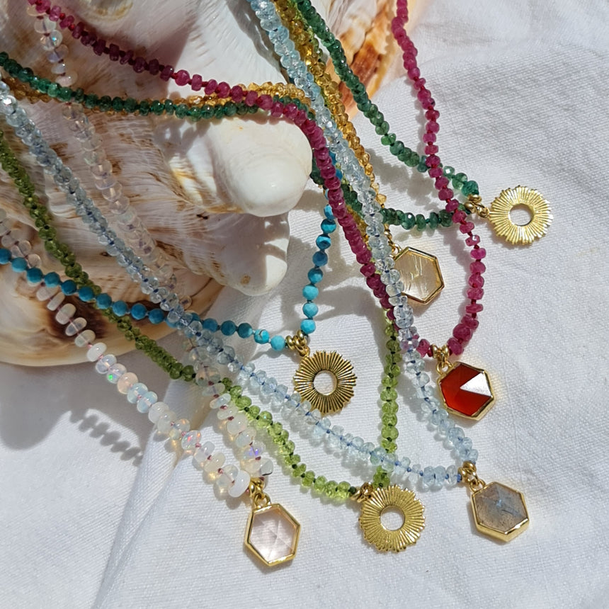 image Beads, silk and gemstones