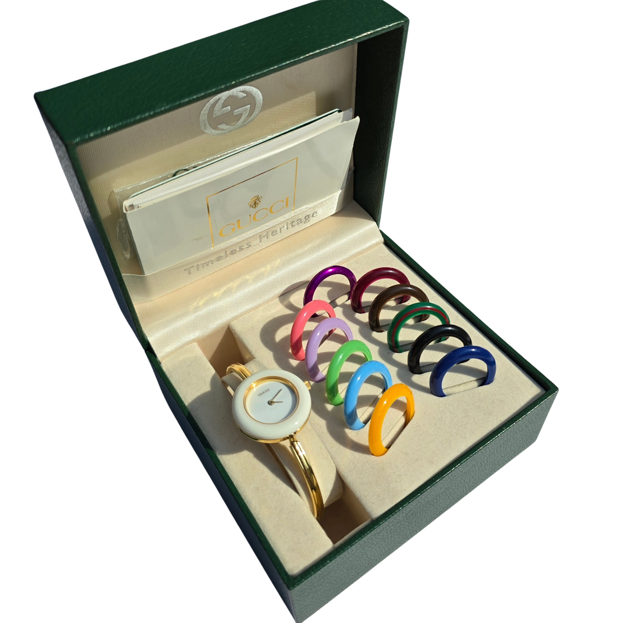 Mint~Prestige~Gucci Interchangeable Bezel Bracelet Bangle Watch with Box/Papers 96B89CAE-98AC-4EFF-832C-  main image 4