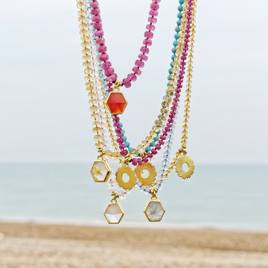 image Beads, silk and gemstones