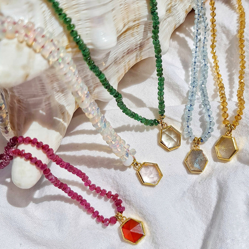 image Beads, silk and gemstones