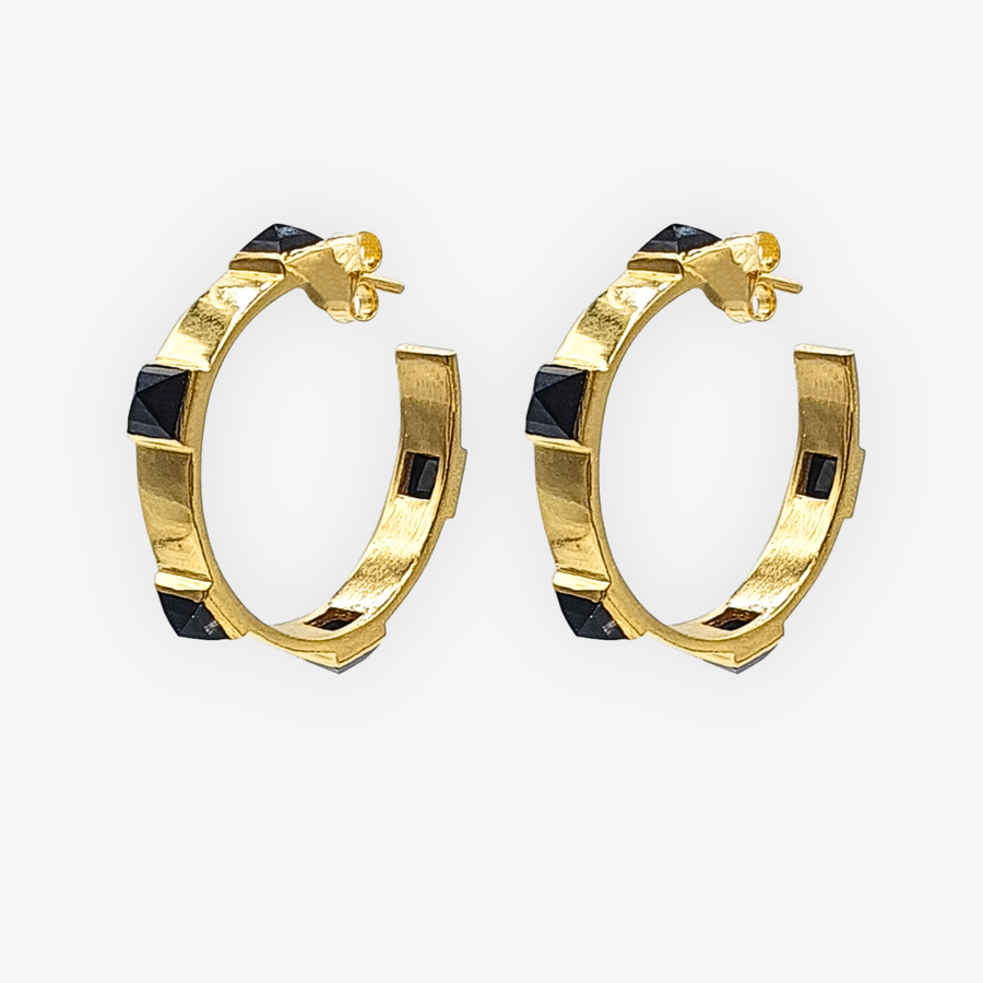 Onyx Rock Chic Earrings