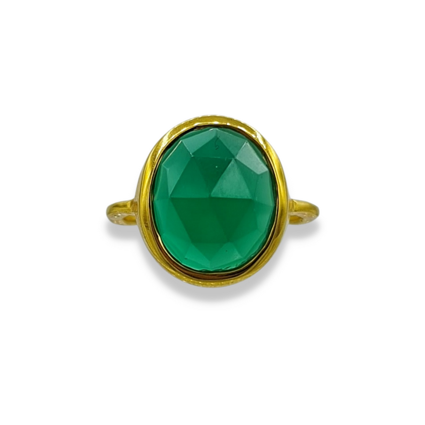 Aissa Ring with Green Onyx in 18k Gold Vermeil 95.00