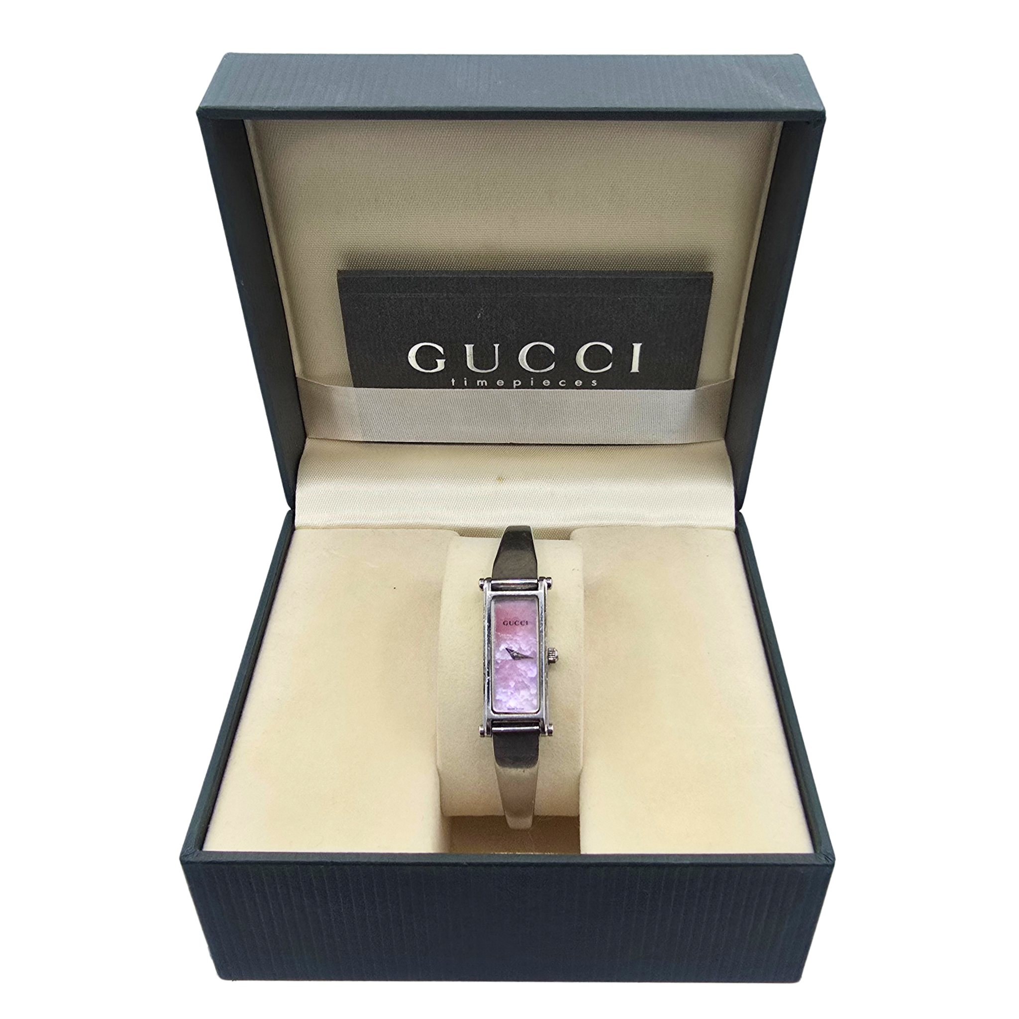 Gucci Pink Mother Of Pearl Watch B8x, Paperwork Vintage Gucci Bangle Watch Pink Mother of Pearl main image 4