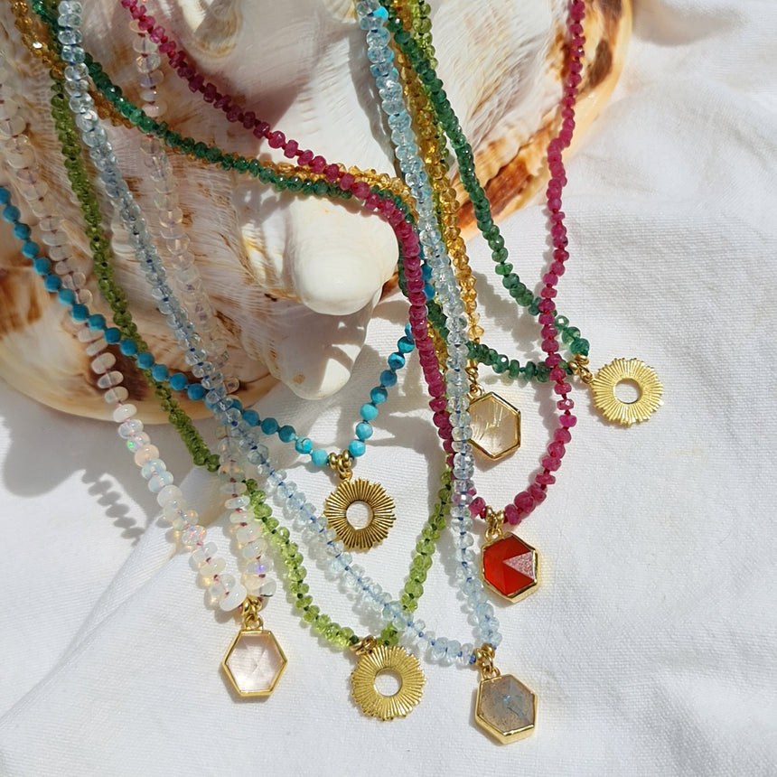 image Beads, silk and gemstones