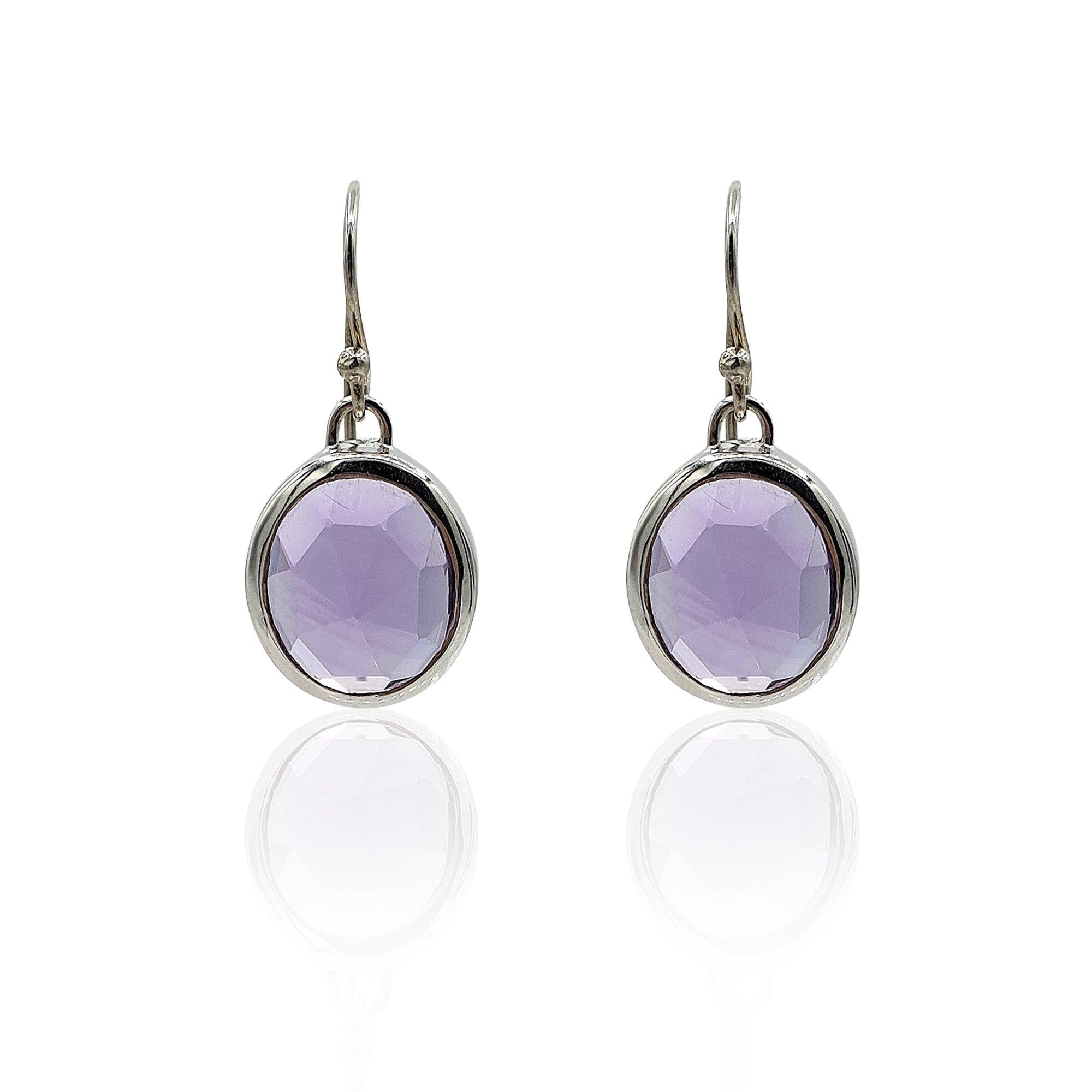 Aissa Earrings with Amethyst in Sterling Silver