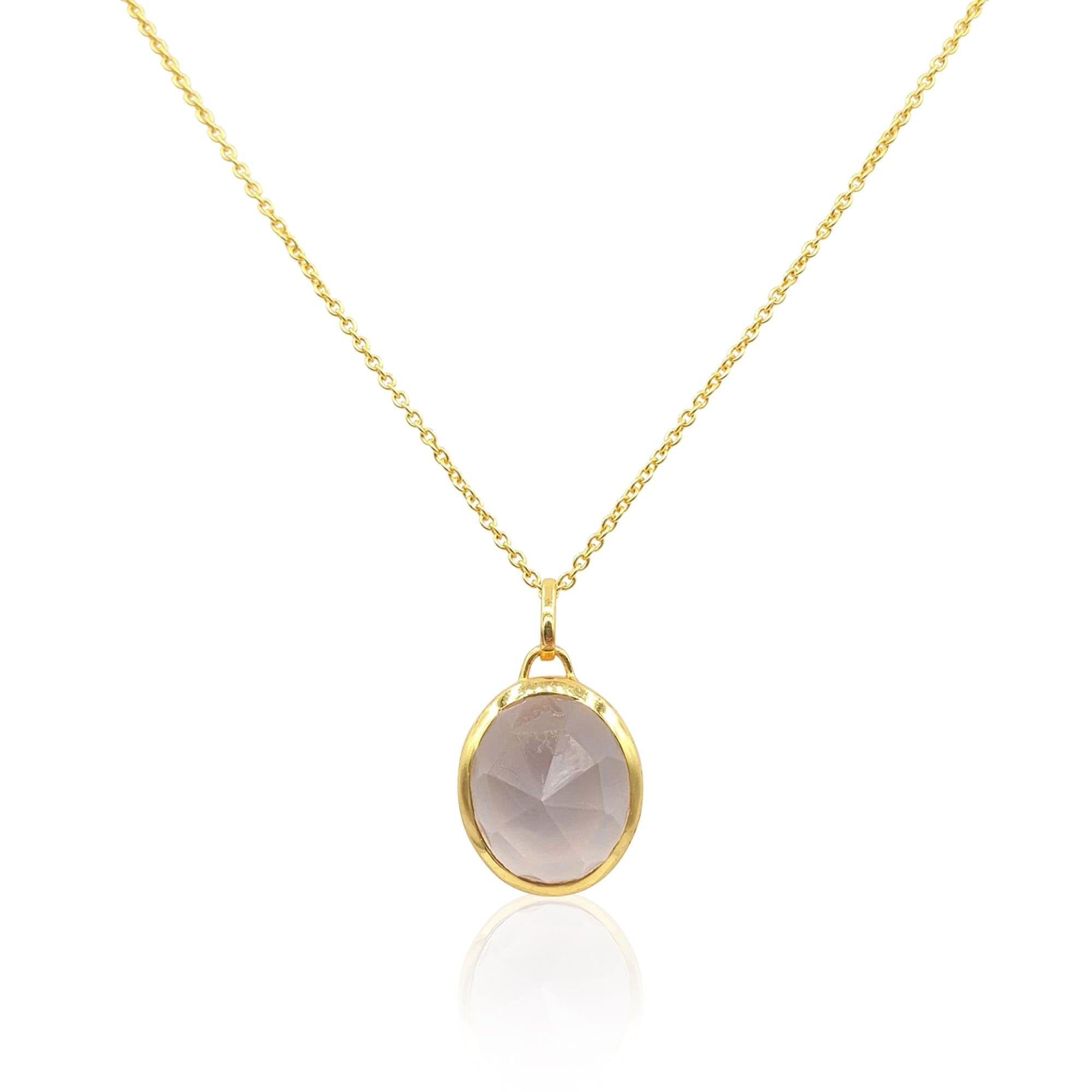 Aissa Necklace with Rose Quartz in 18k Gold Vermeil