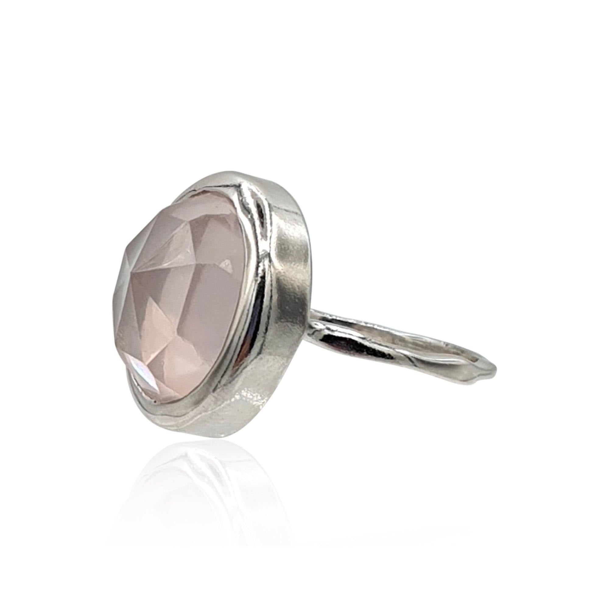 Aissa Rose Quartz Ring in Sterling Silver