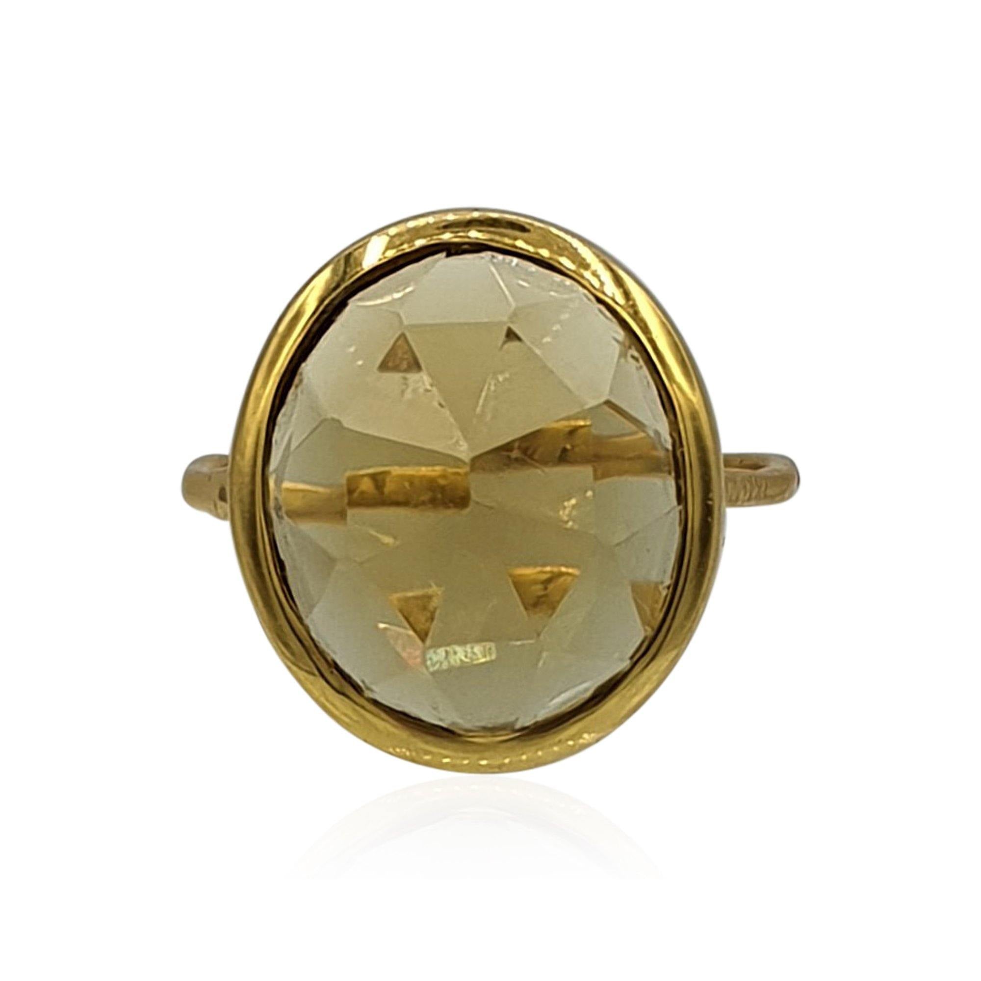 Aissa: Whisky Quartz Ring in 18k Gold Vermeil