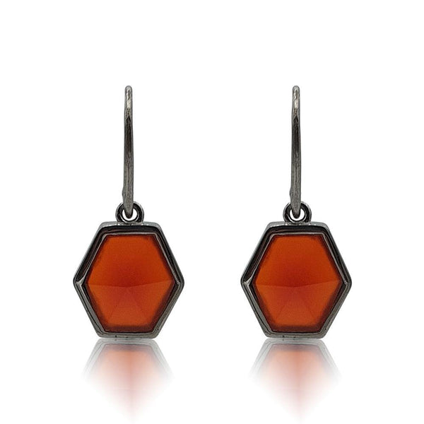Red onyx earrings hot sale
